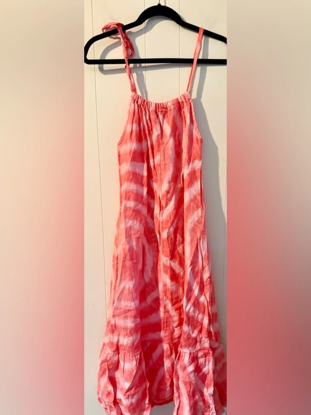 Bellambia Pink Tie-Dye Maxi Dress, XS